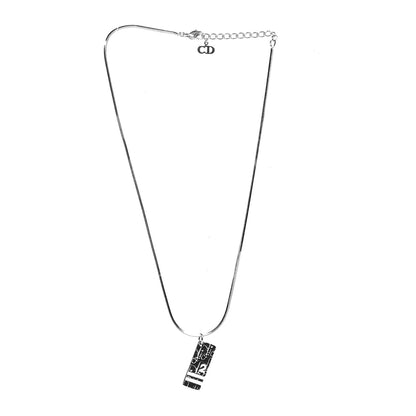 Christian Dior Oblique Trotter Pendant Necklace Silver 3 of 5