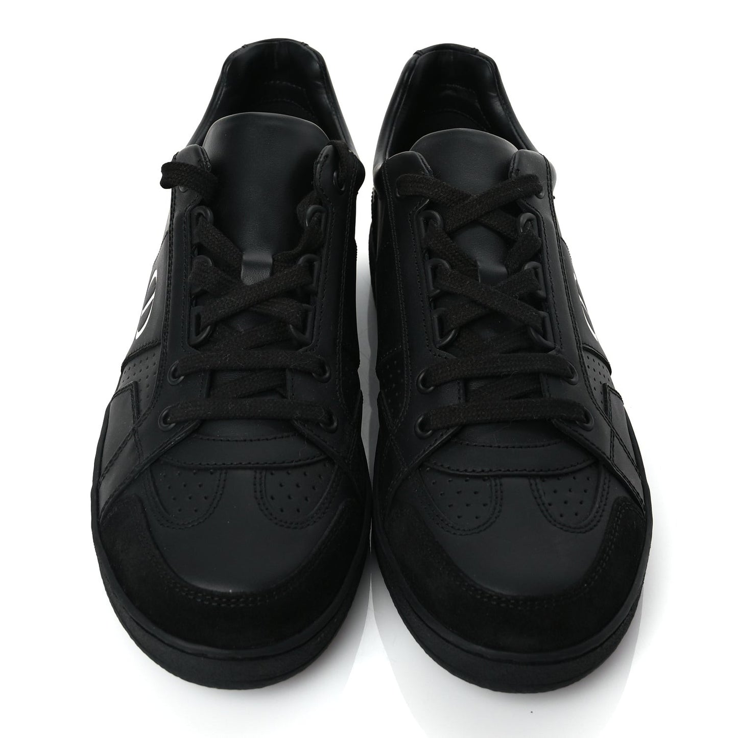 Calfskin Suede Logo Sneakers 36.5 Black