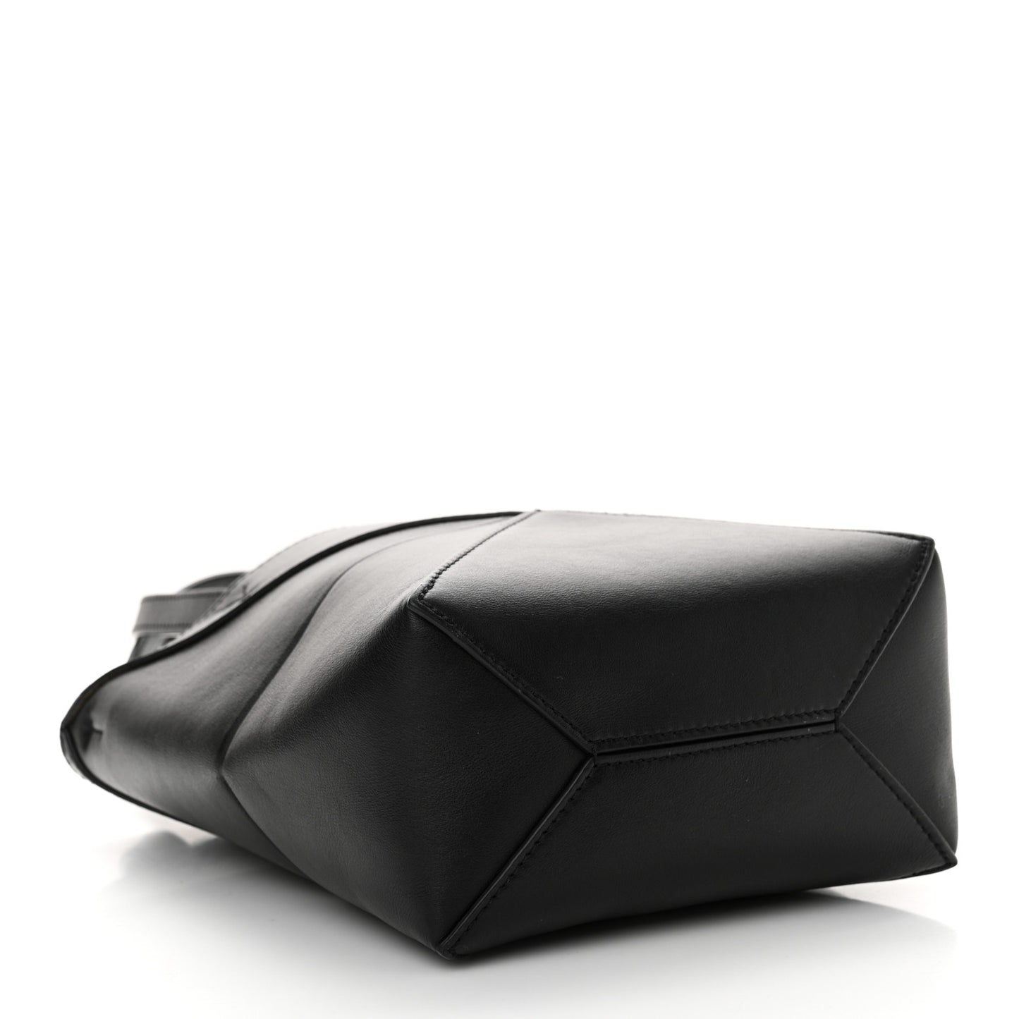 Shiny Calfskin Mini Puzzle Fold Tote Black