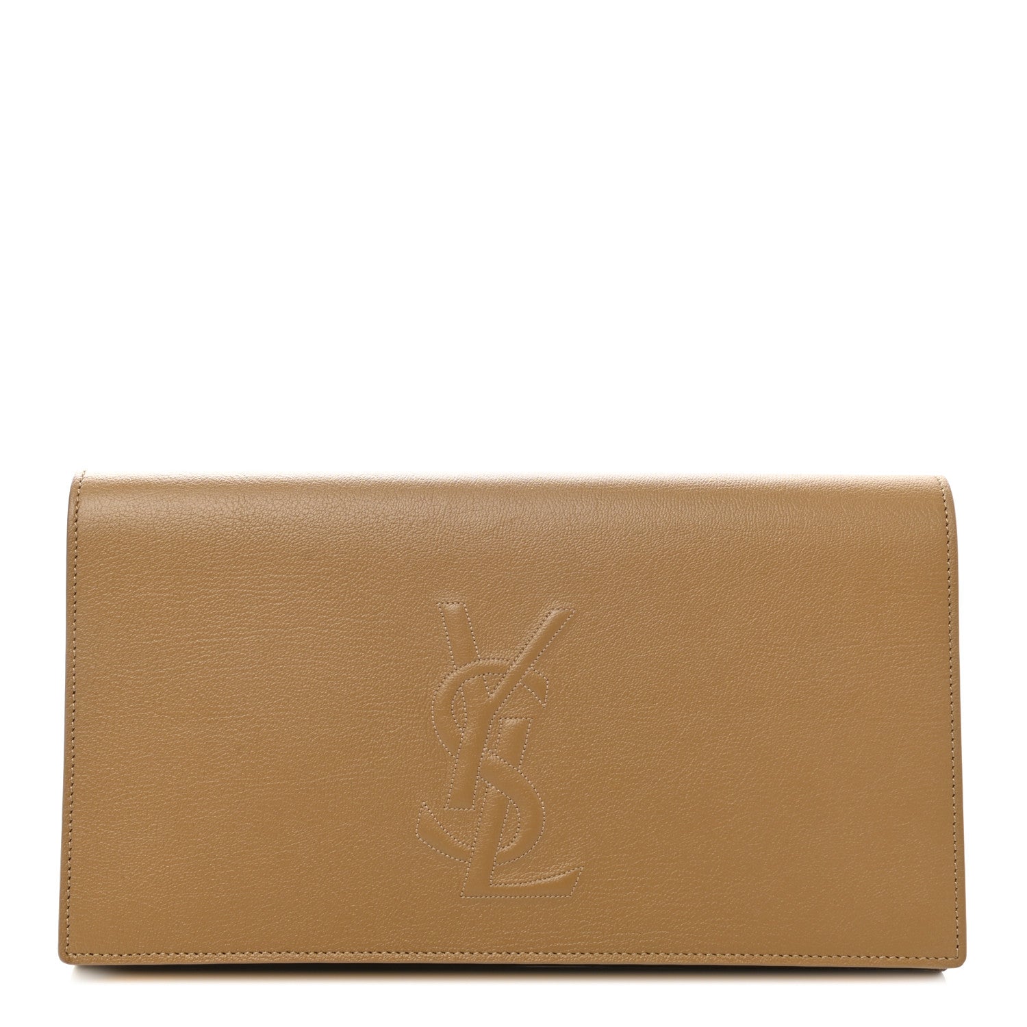 Saint Laurent Calfskin Monogram Large Belle De Jour Clutch Beige 1 of 8