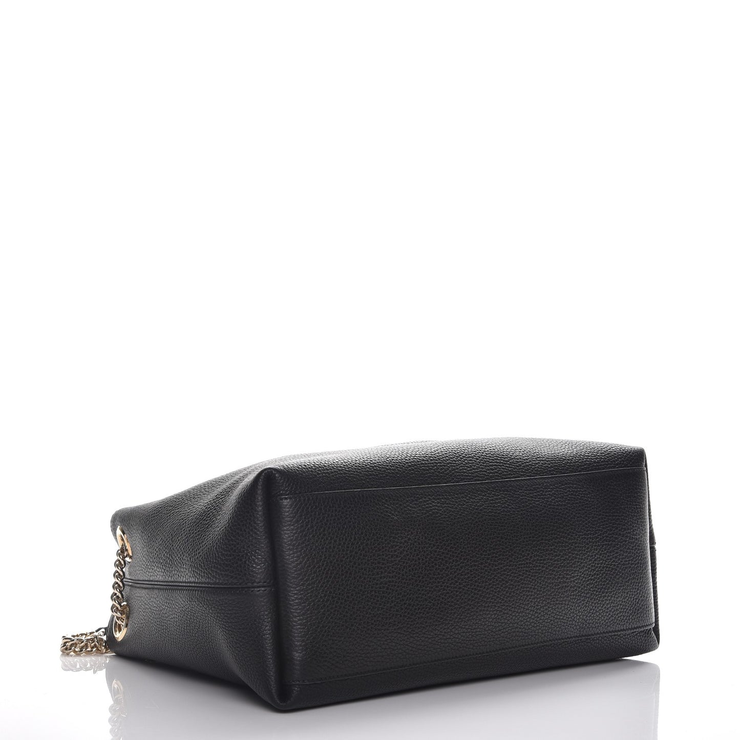 Pebbled Calfskin Medium Soho Chain Shoulder Bag Black