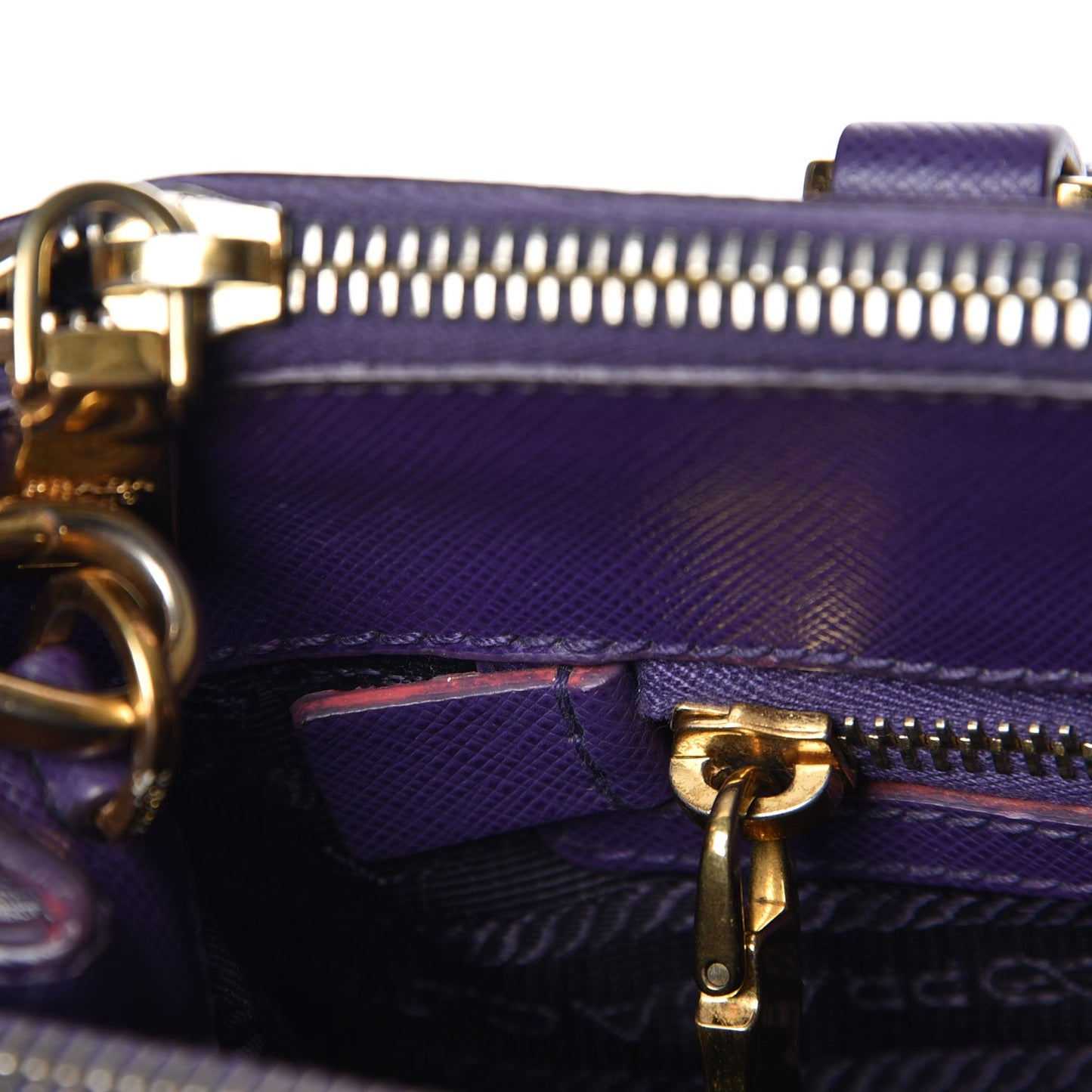 Saffiano Small Galleria Double Zip Tote Viola