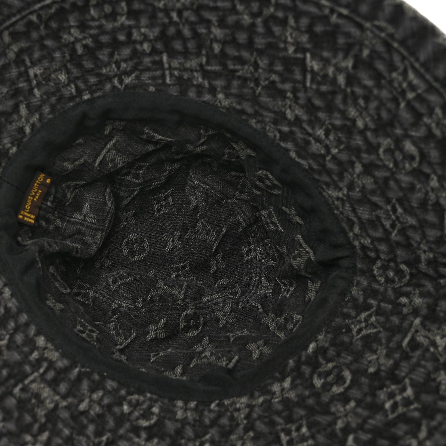 Monogram Denim Bucket Hat Black