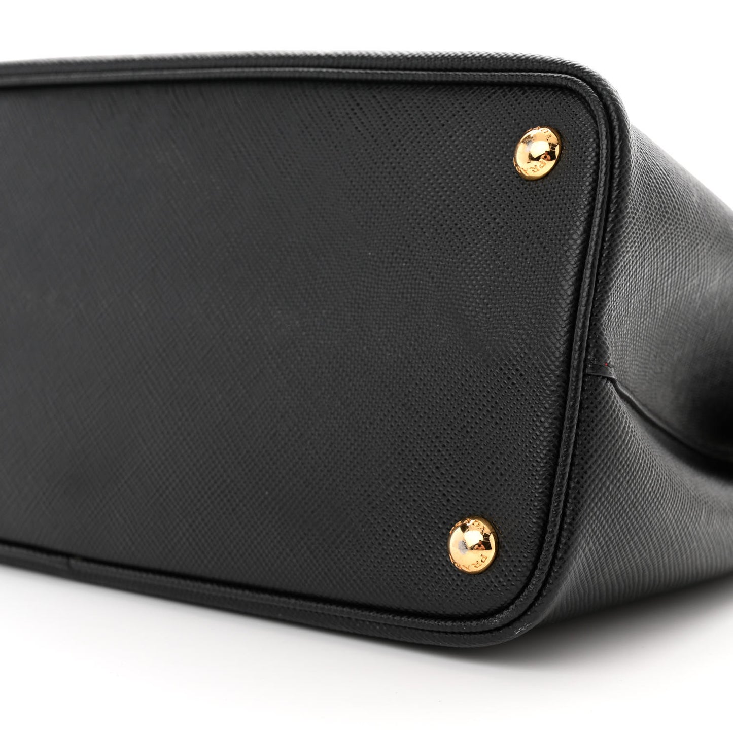 Saffiano Cuir Small Double Bag Black Fuoco