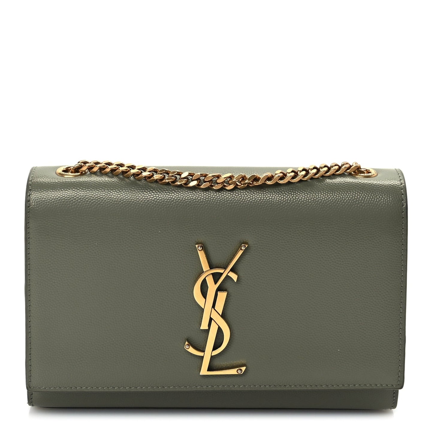 Grain De Poudre Small Monogram Kate Satchel  Light Sage
