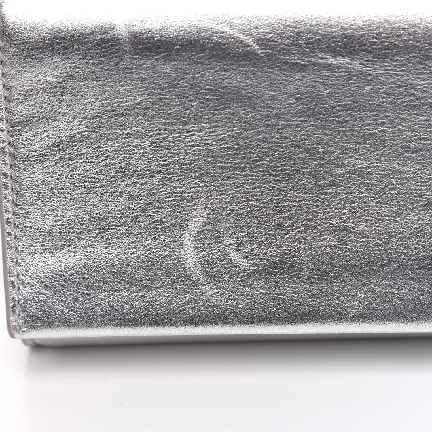 Saint Laurent Nappa Silk Fetiche Clutch Argento 10 of 15