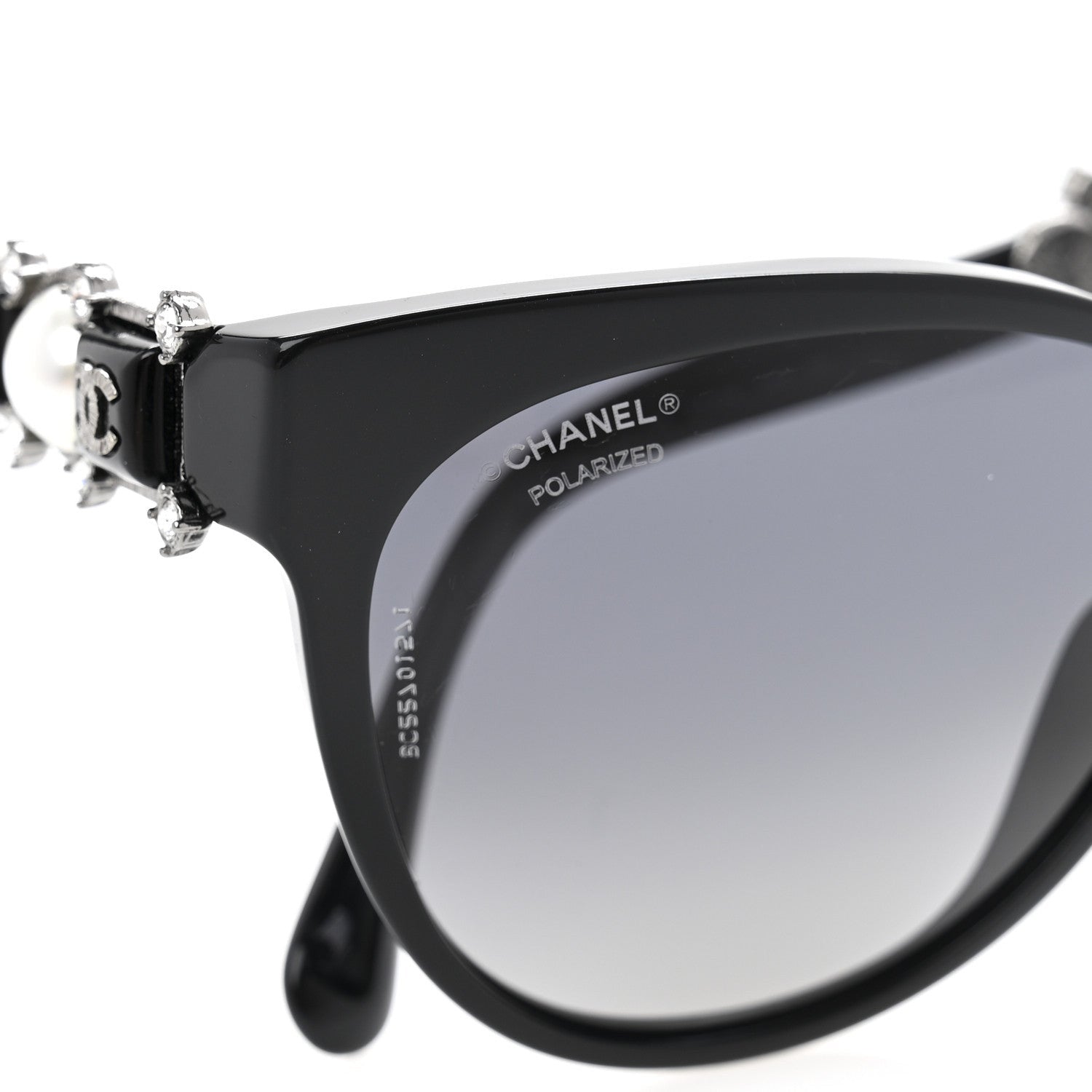 Chanel Crystal Pearl Cat Eye Sunglasses 5336-H-B Black 7 of 7