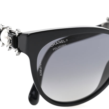Chanel Crystal Pearl Cat Eye Sunglasses 5336-H-B Black 7 of 7
