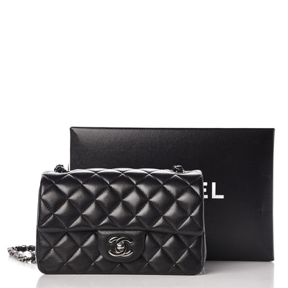 Chanel Lambskin Quilted Mini Rectangular Flap Black 9 of 9