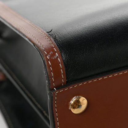 Burberry Calfskin Vintage Check Medium Two Handle Title Bag Black 6 of 8