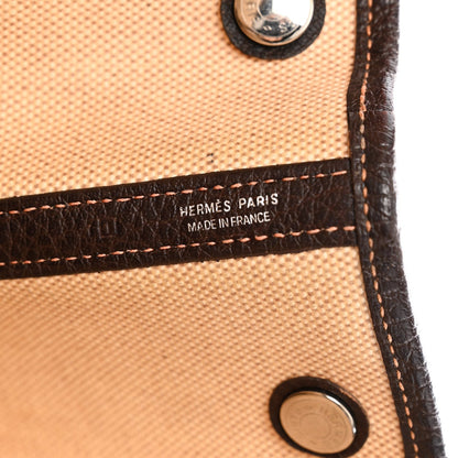 Hermes Buffle Skipper Toile Garden Party 36 MM Tote Marron Fonce 6 of 7
