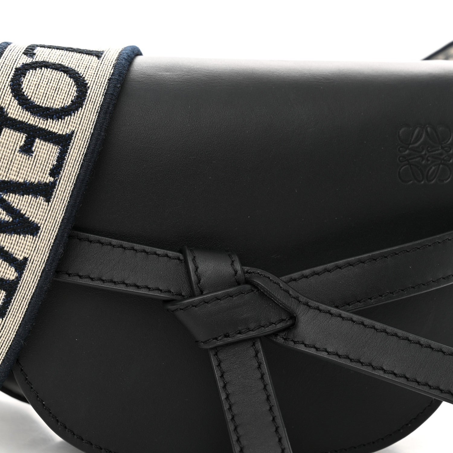 Loewe Calfskin Jacquard Mini Gate Dual Bag Black 7 of 11