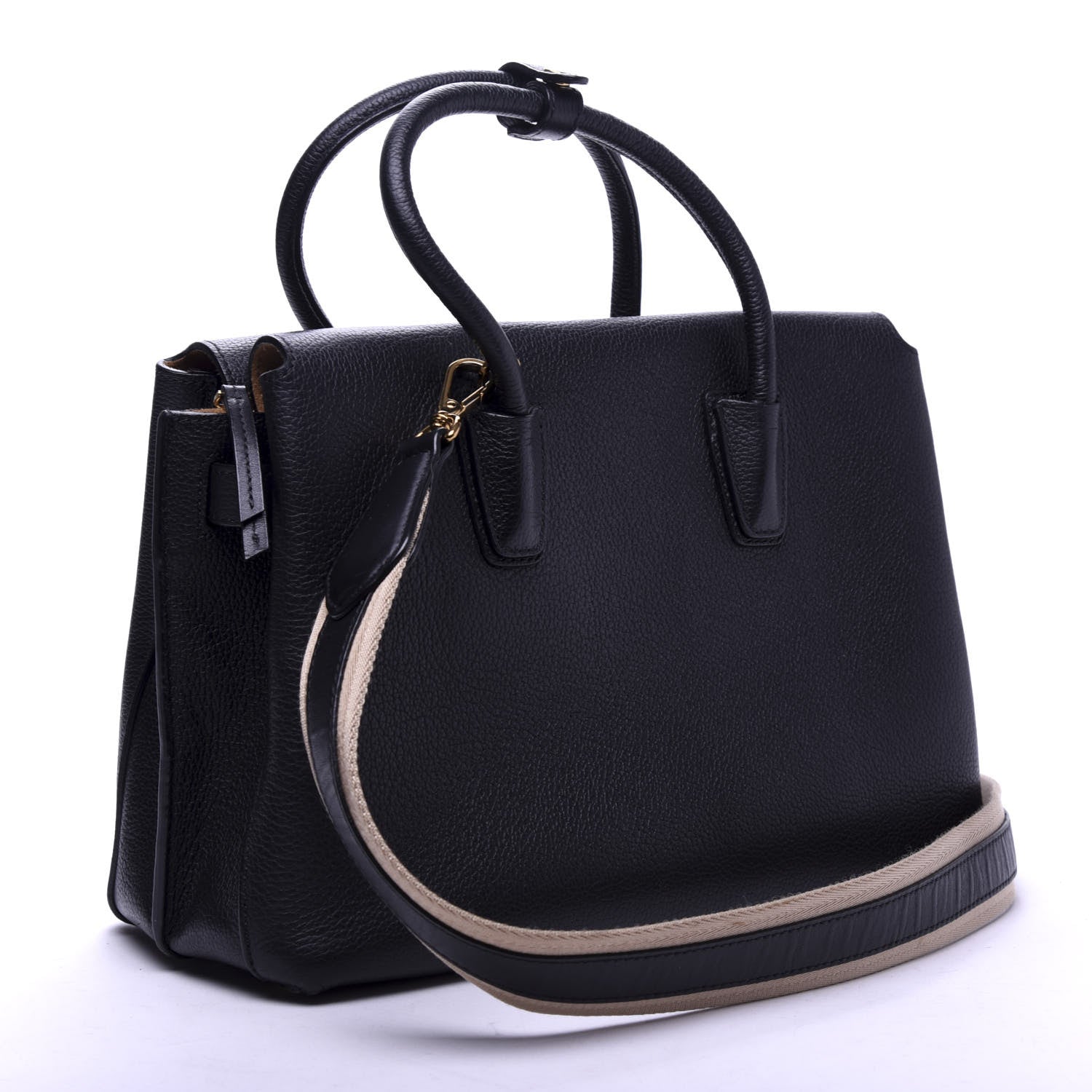 MCM Grained Calfskin Medium Milla Tote Black 4 of 9