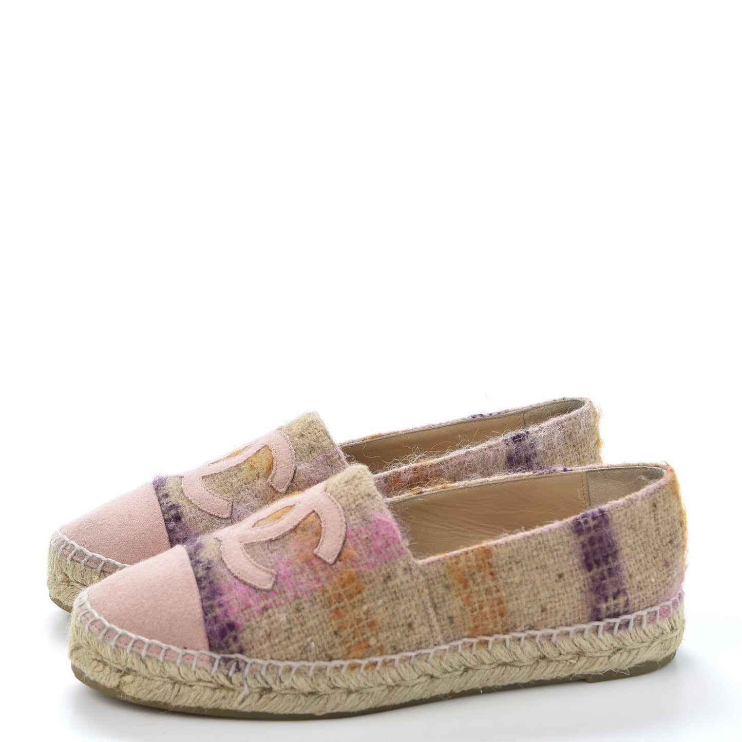 Tweed CC Espadrilles 37 Pink Multicolor