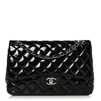 Chanel Patent Quilted Jumbo Double Flap Black 1 of 9