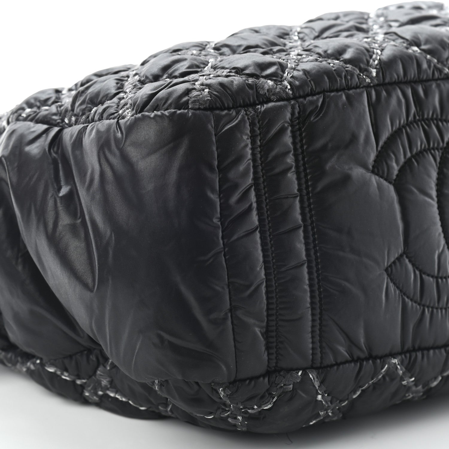 Chanel Nylon Quilted Tweed Stitch Bubble Camera Case Black 8 of 10