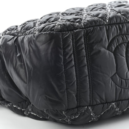 Chanel Nylon Quilted Tweed Stitch Bubble Camera Case Black 8 of 10