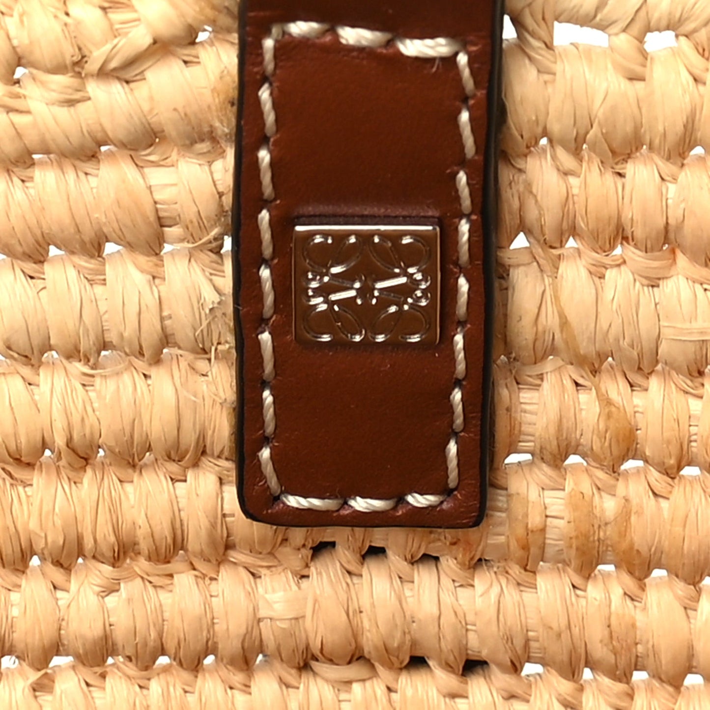Raffia Small Square Basket Tote Bag Natural Tan