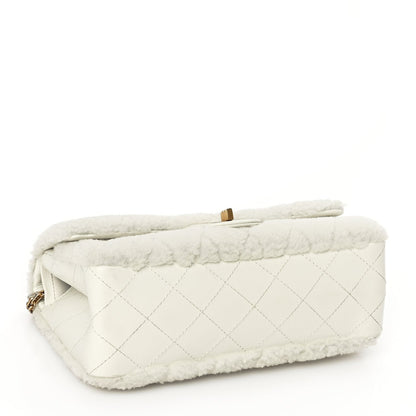 Chanel Shearling Lambskin Aged Calfskin Quilted 2.55 Reissue 225 Flap White 3 of 9