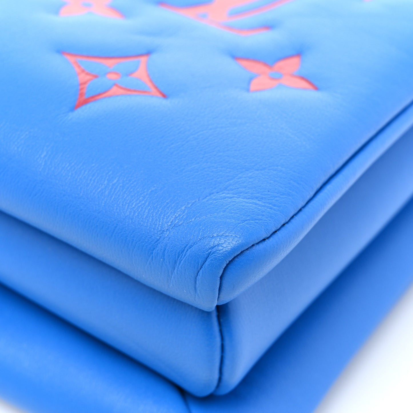 Lambskin Embossed Monogram Vuittamins Coussin PM Blue Red