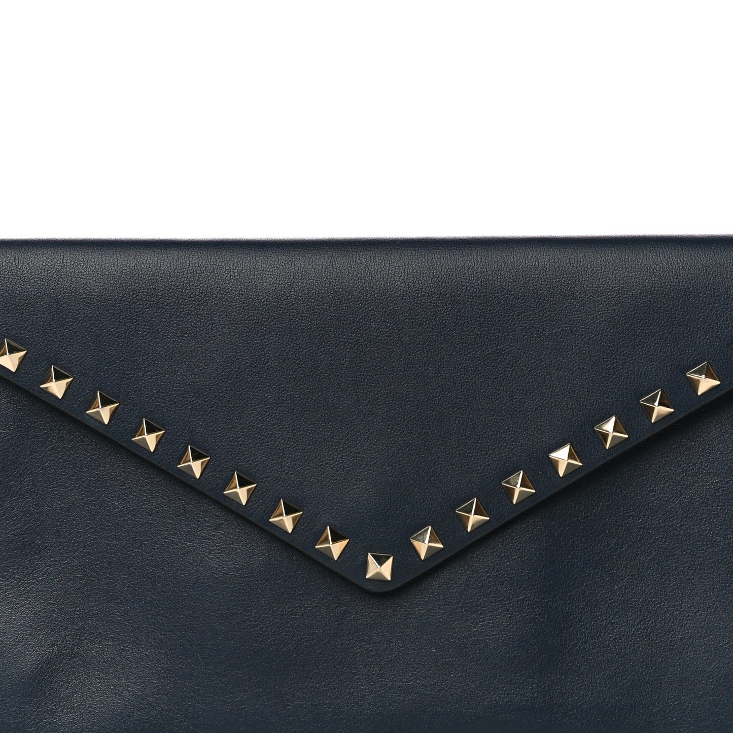 Vitello Large Rockstud Envelope Clutch Navy
