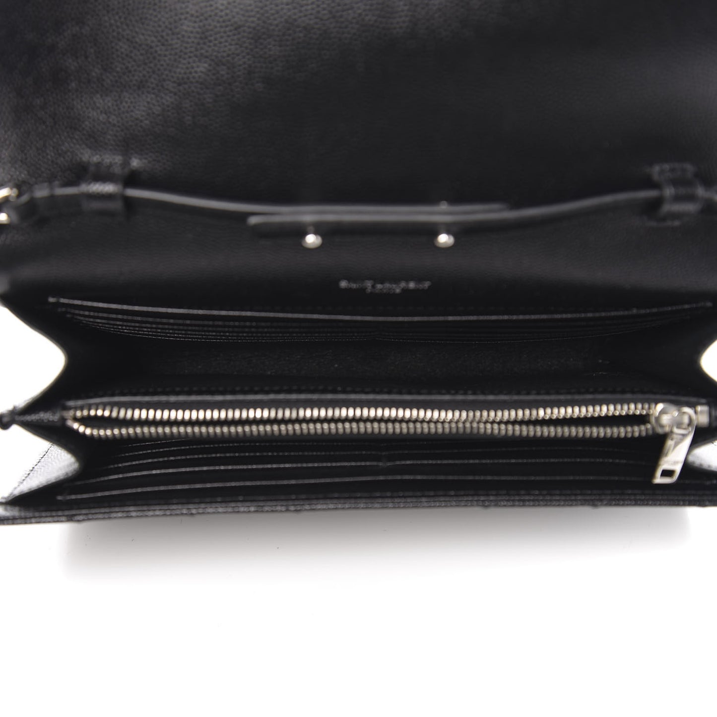 Grain De Poudre Matelasse Chevron Monogram Chain Wallet Black