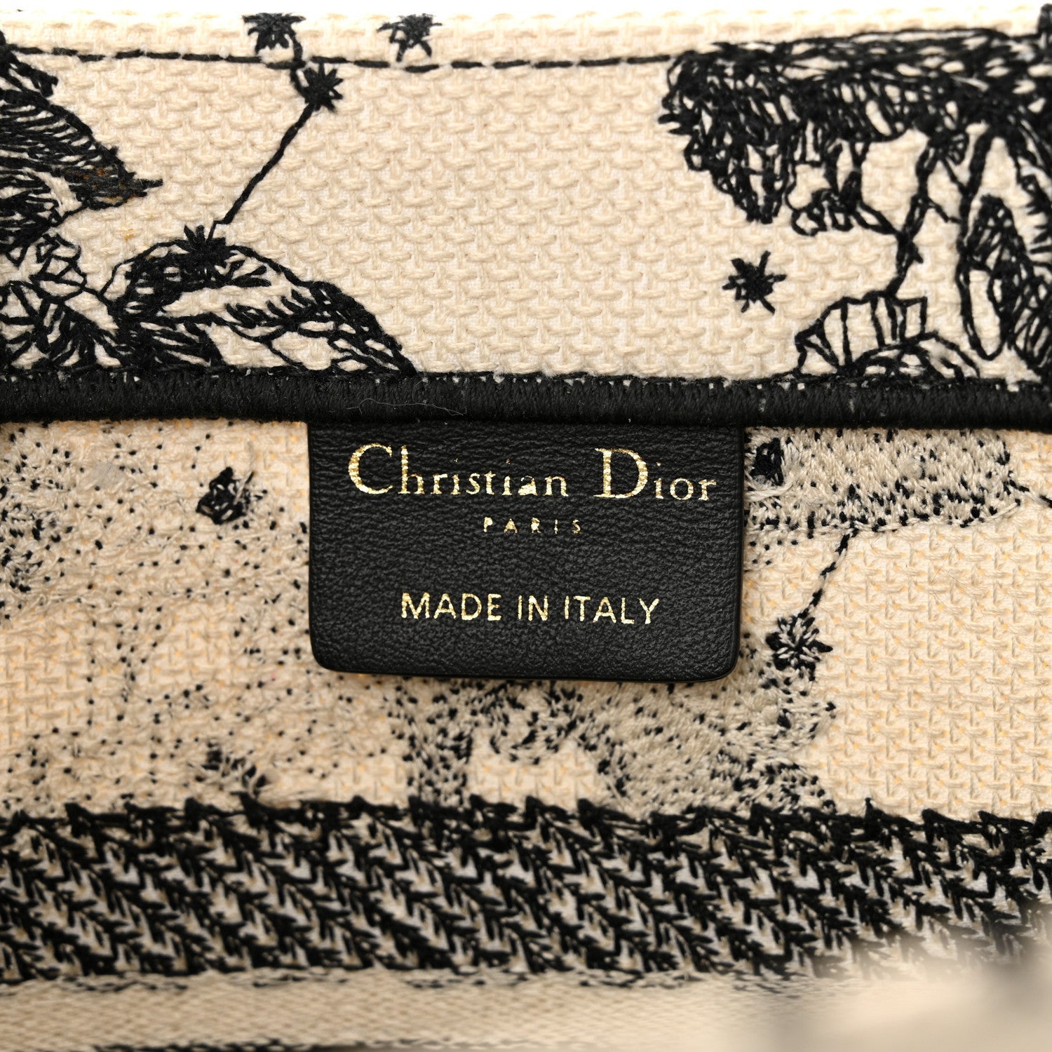 Christian Dior Canvas Embroidered Small Zodiac Toile De Jouy Book Tote Latte 6 of 7