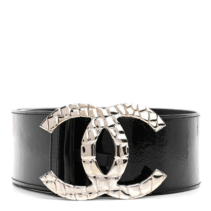 Chanel Patent CC Wide Belt 80 32 Black 1 of 7