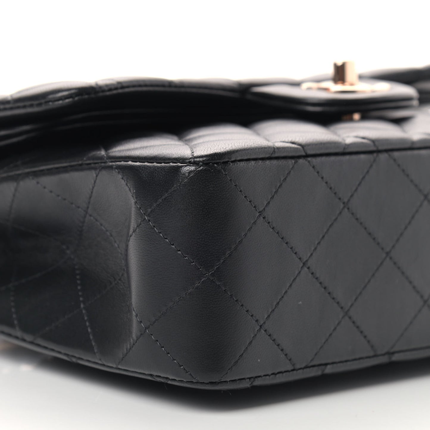 Lambskin Quilted Small Double Flap Black