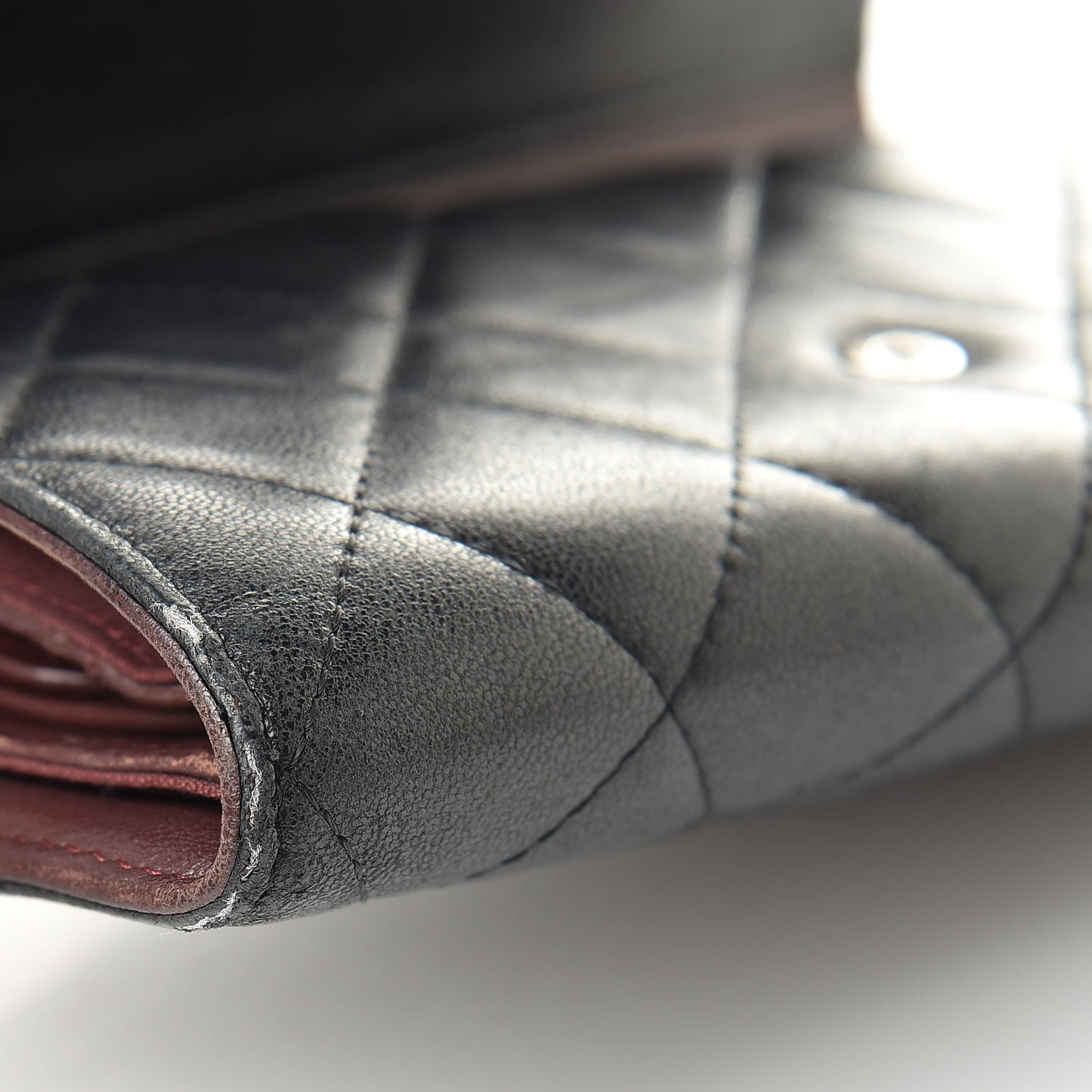 Lambskin Quilted Large Flap Wallet Black