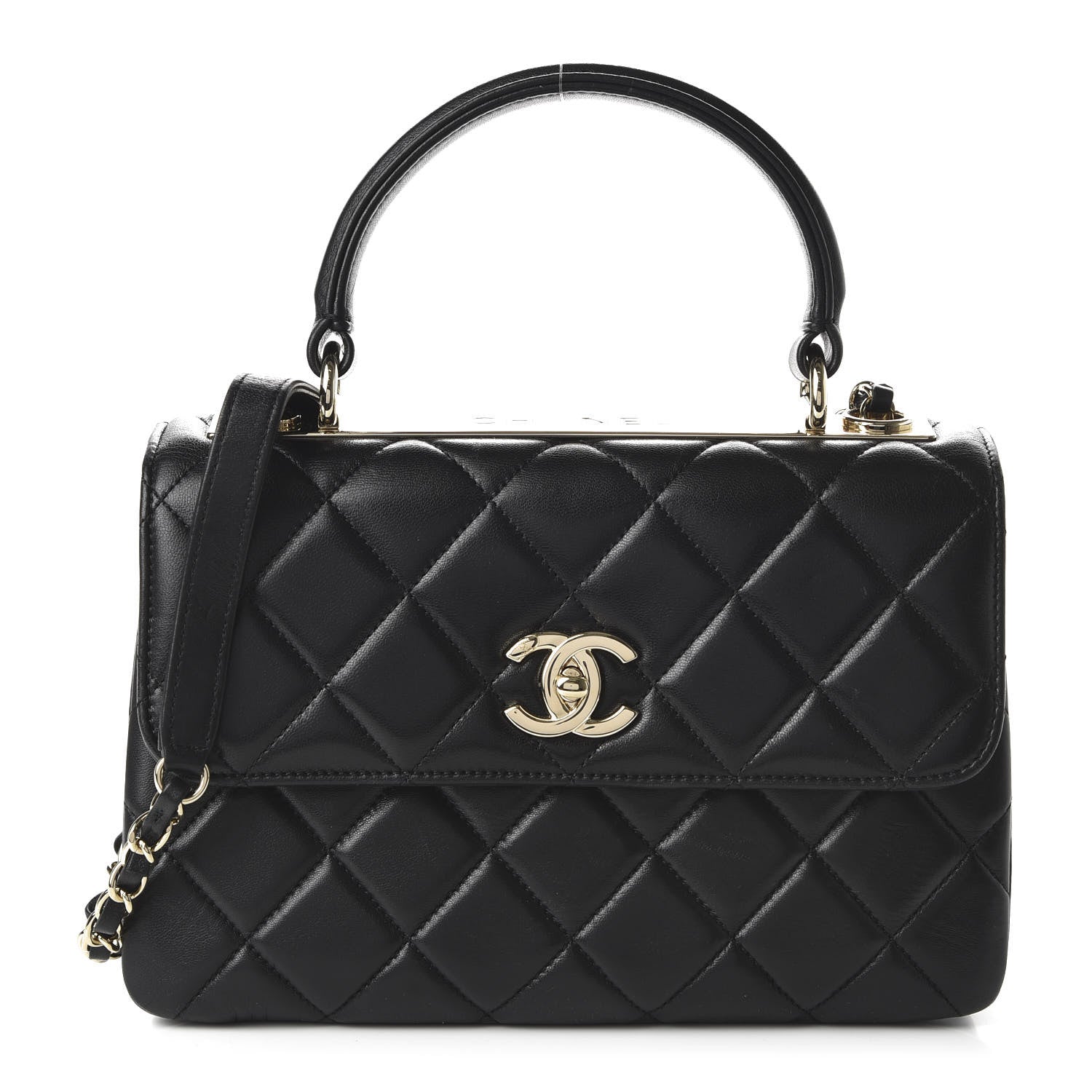 Chanel Lambskin Quilted Small Trendy CC Dual Handle Flap Bag Black 1 of 12