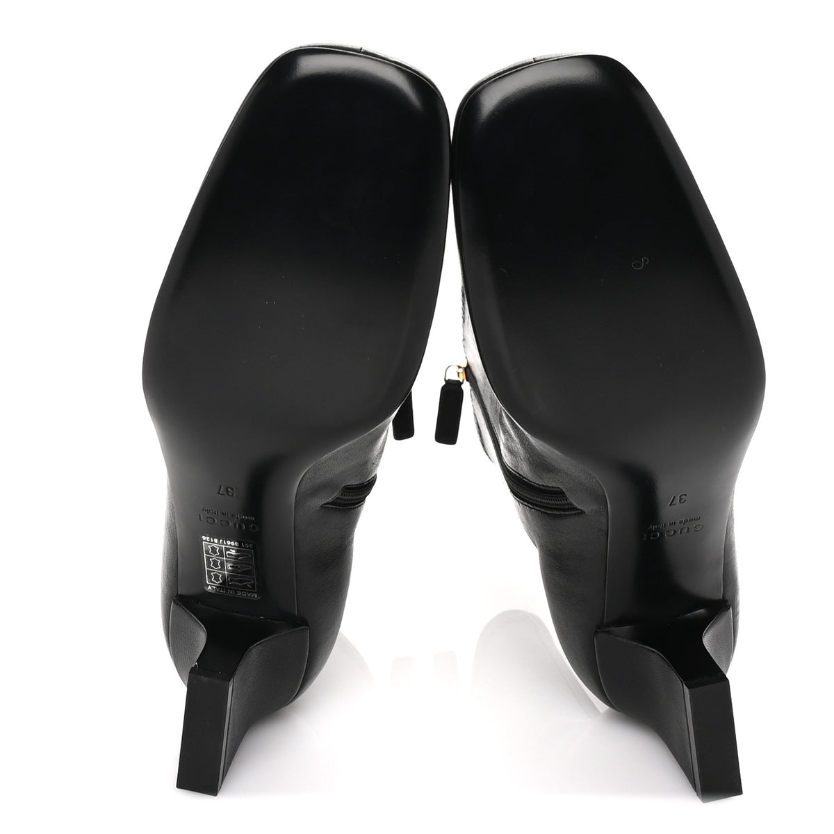Gucci Shiny Calfskin Horsebit Signora Bootie 37 Black 6 of 7