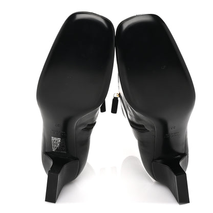 Gucci Shiny Calfskin Horsebit Signora Bootie 37 Black 6 of 7