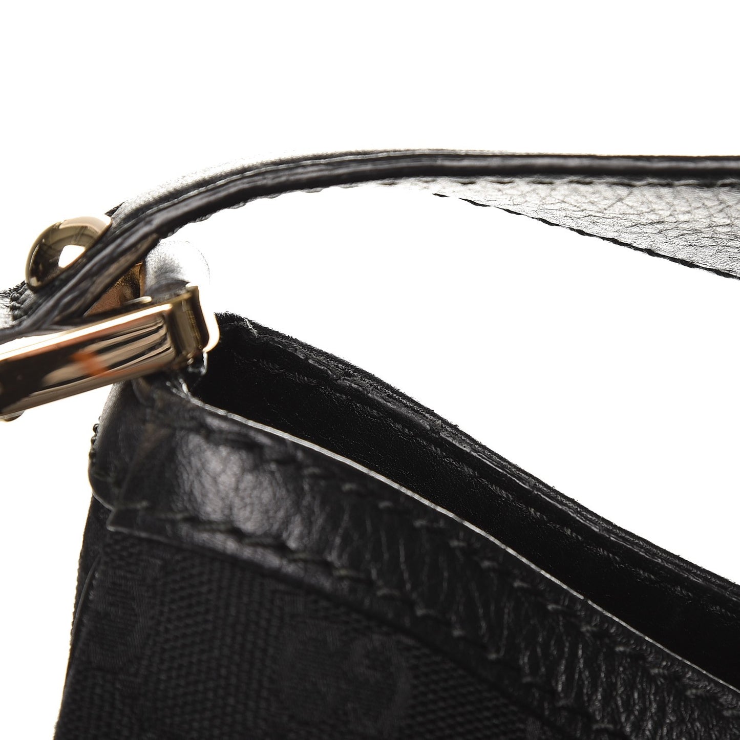 Monogram Large New Ladies Web Hobo Black