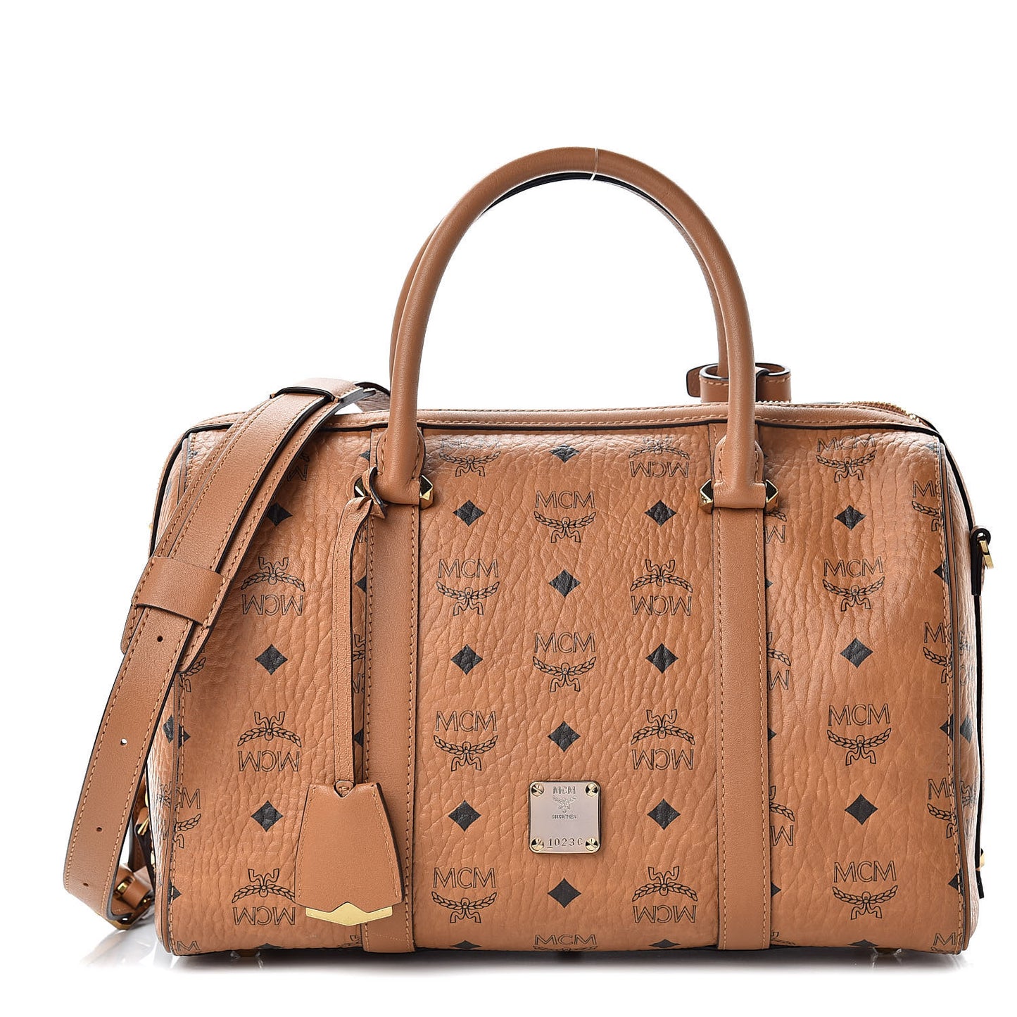 Visetos Medium Boston Bag Cognac