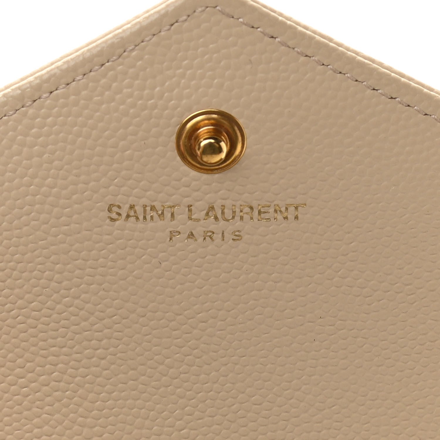 Saint Laurent Grain De Poudre Matelasse Chevron Cassandre Chain Wallet Deep Beige 5 of 9