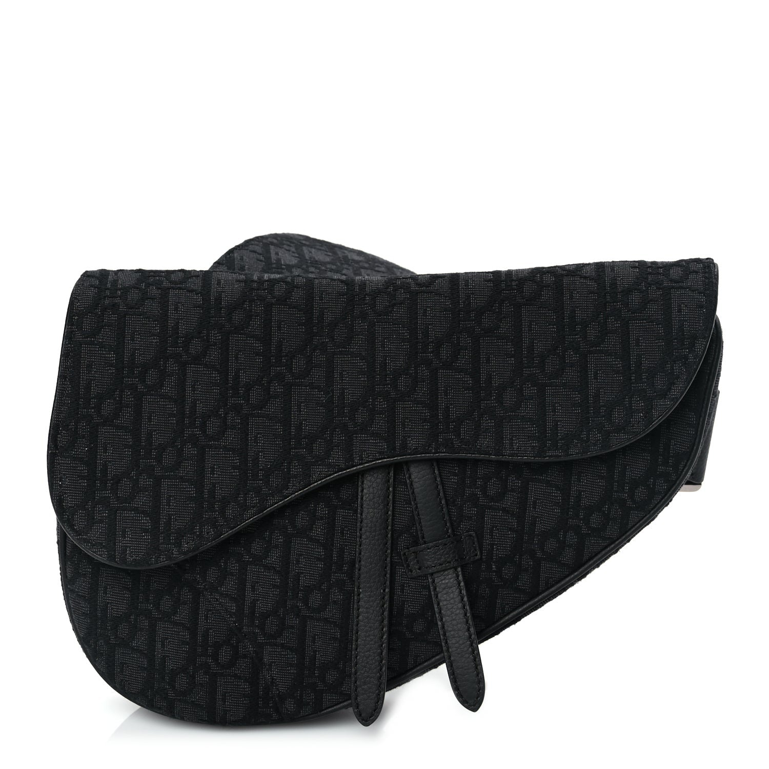 Christian Dior Oblique Mens Saddle Bag Black Blue 1 of 8