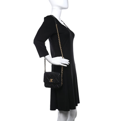 Chanel Lambskin Quilted Mini Side Note Flap Black 2 of 15