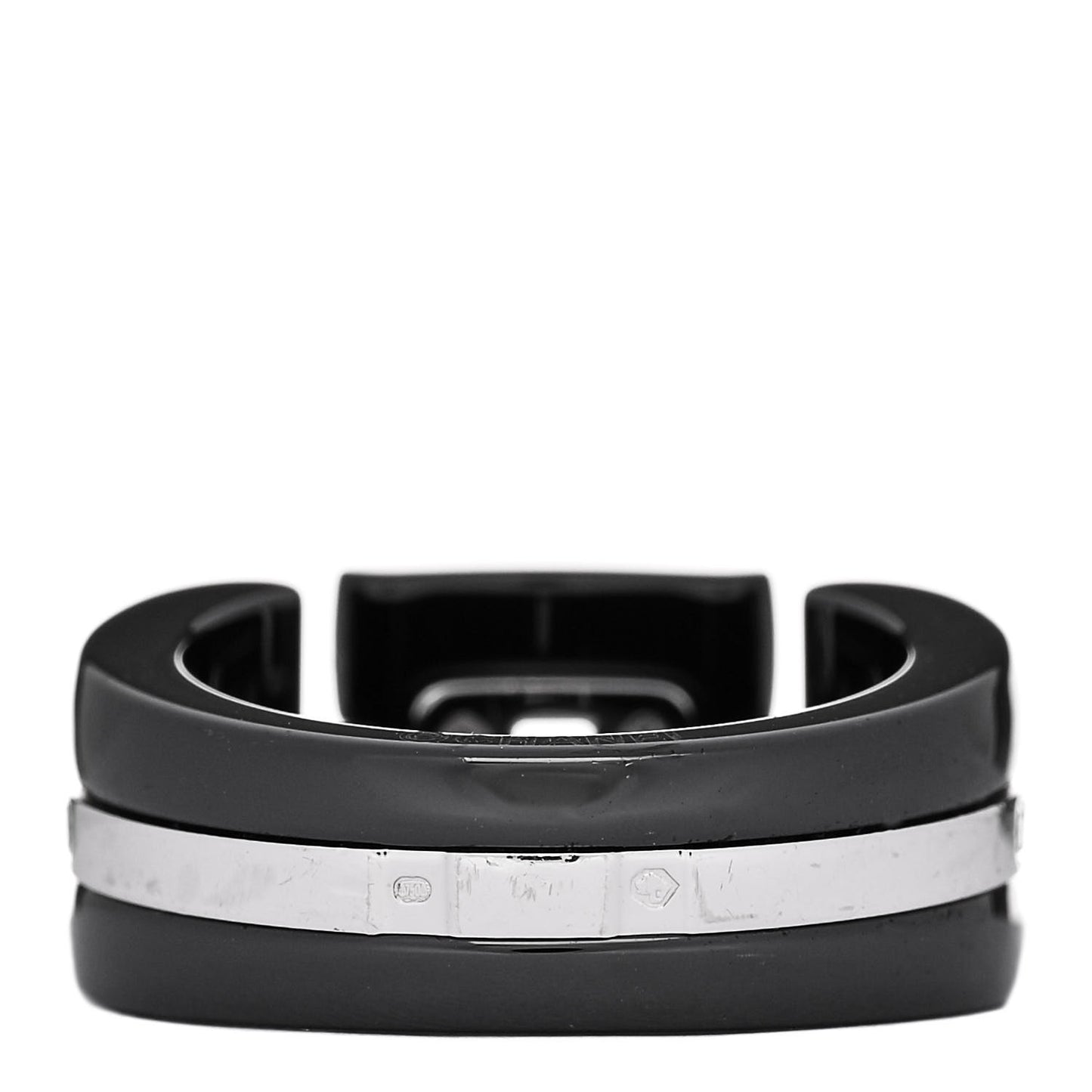 18K White Gold Diamond Black Ceramic Medium Ultra Ring 54 6.75