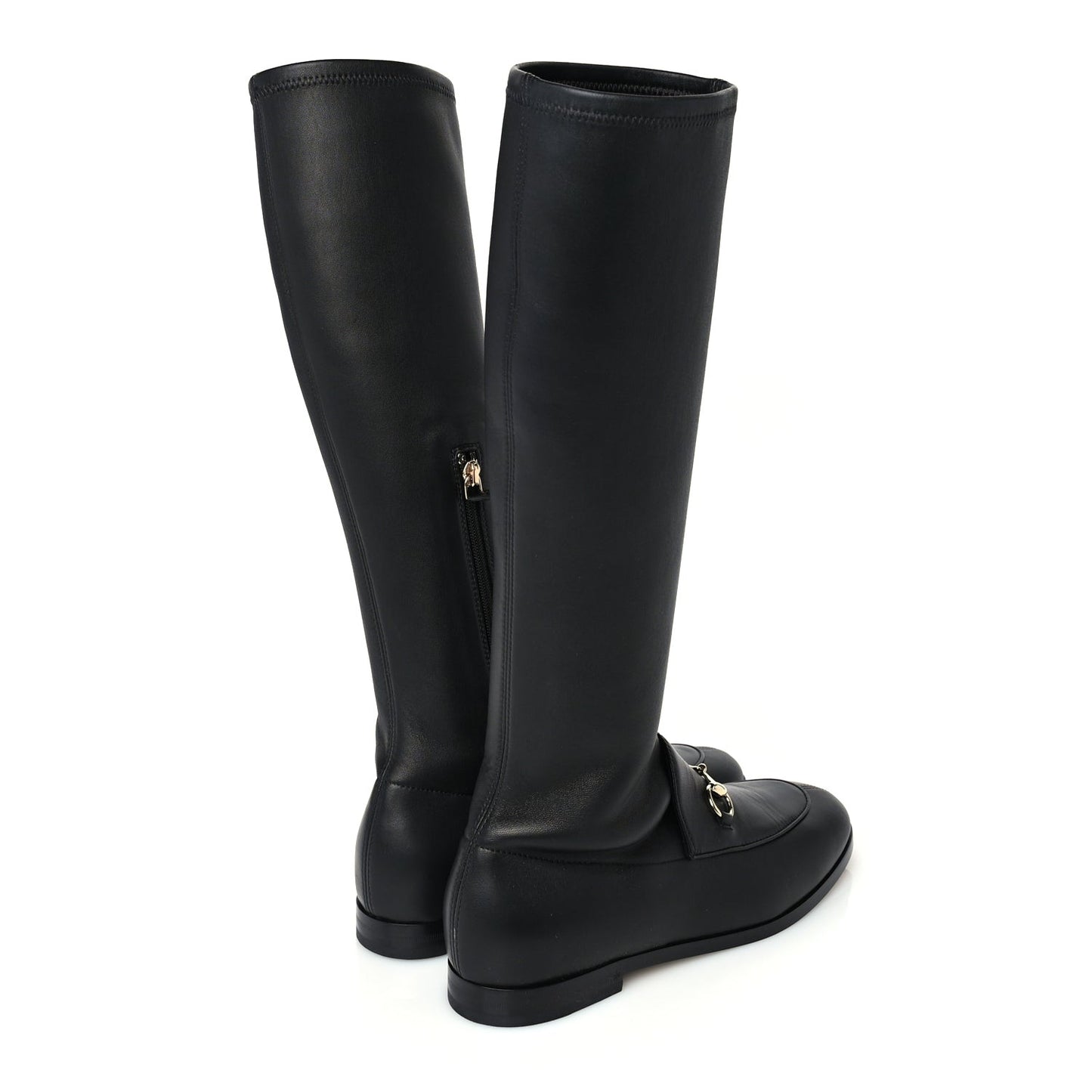 Nappa Horsebit Jordan Knee High Boots 37 Black