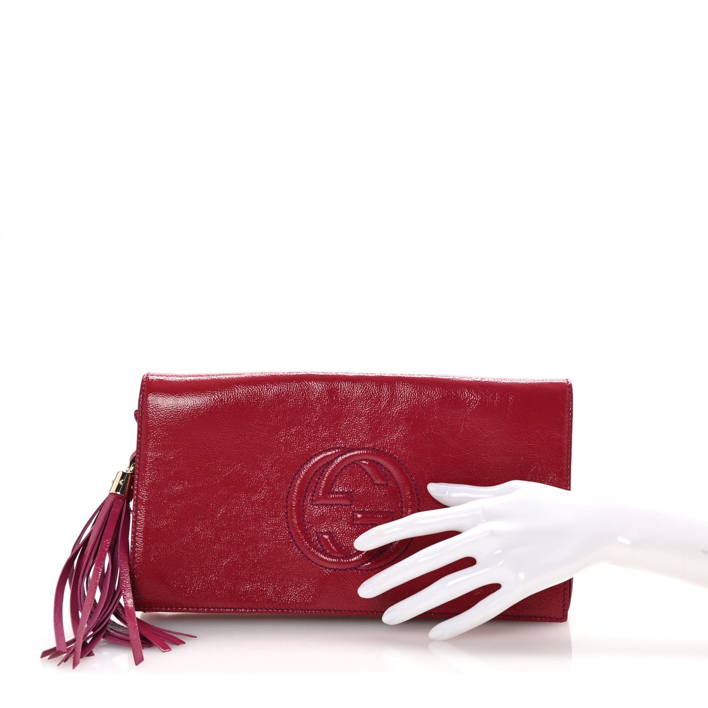 Soft Patent Medium Soho Clutch Bright Bougainvillea