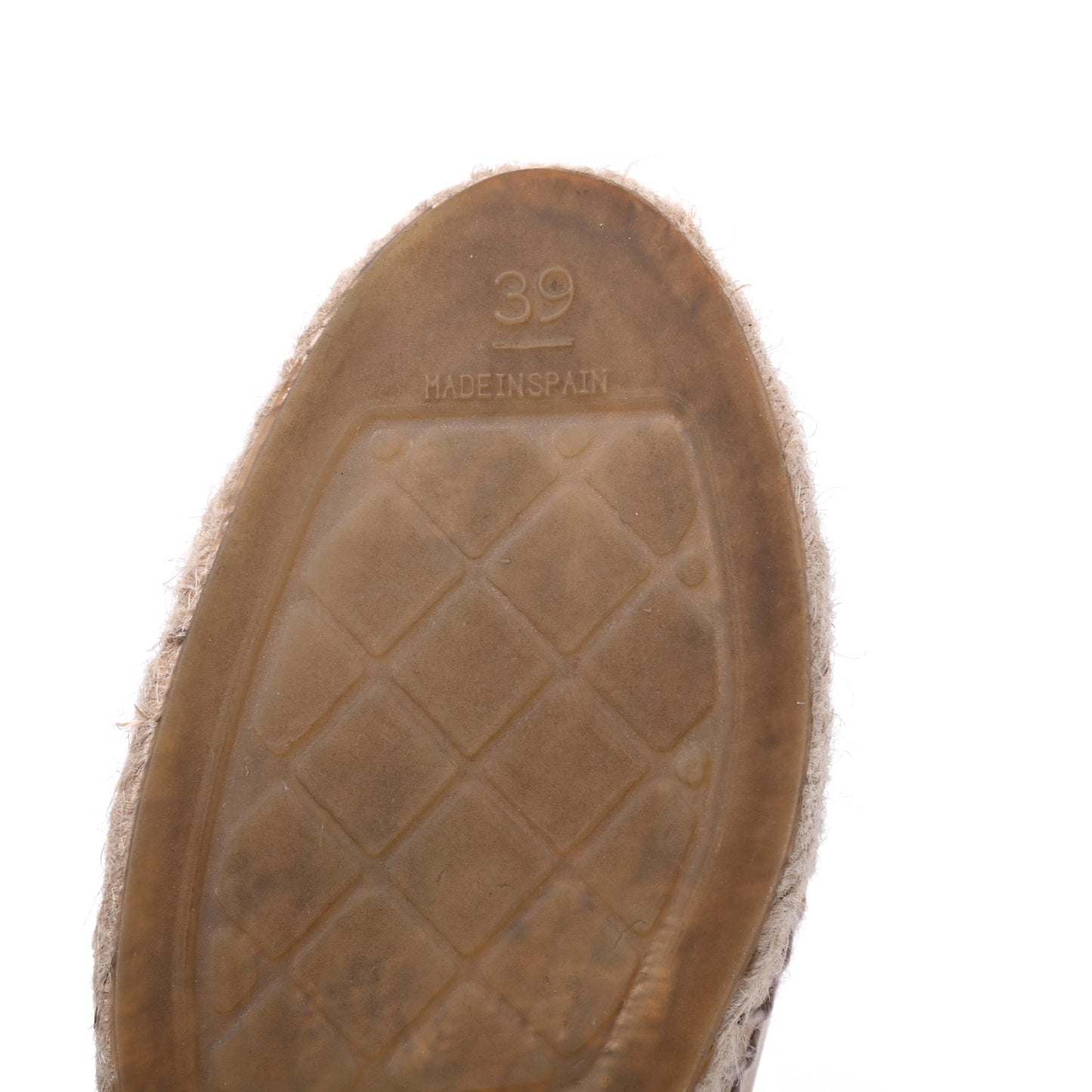 Lambskin CC Espadrilles 39 Beige Black