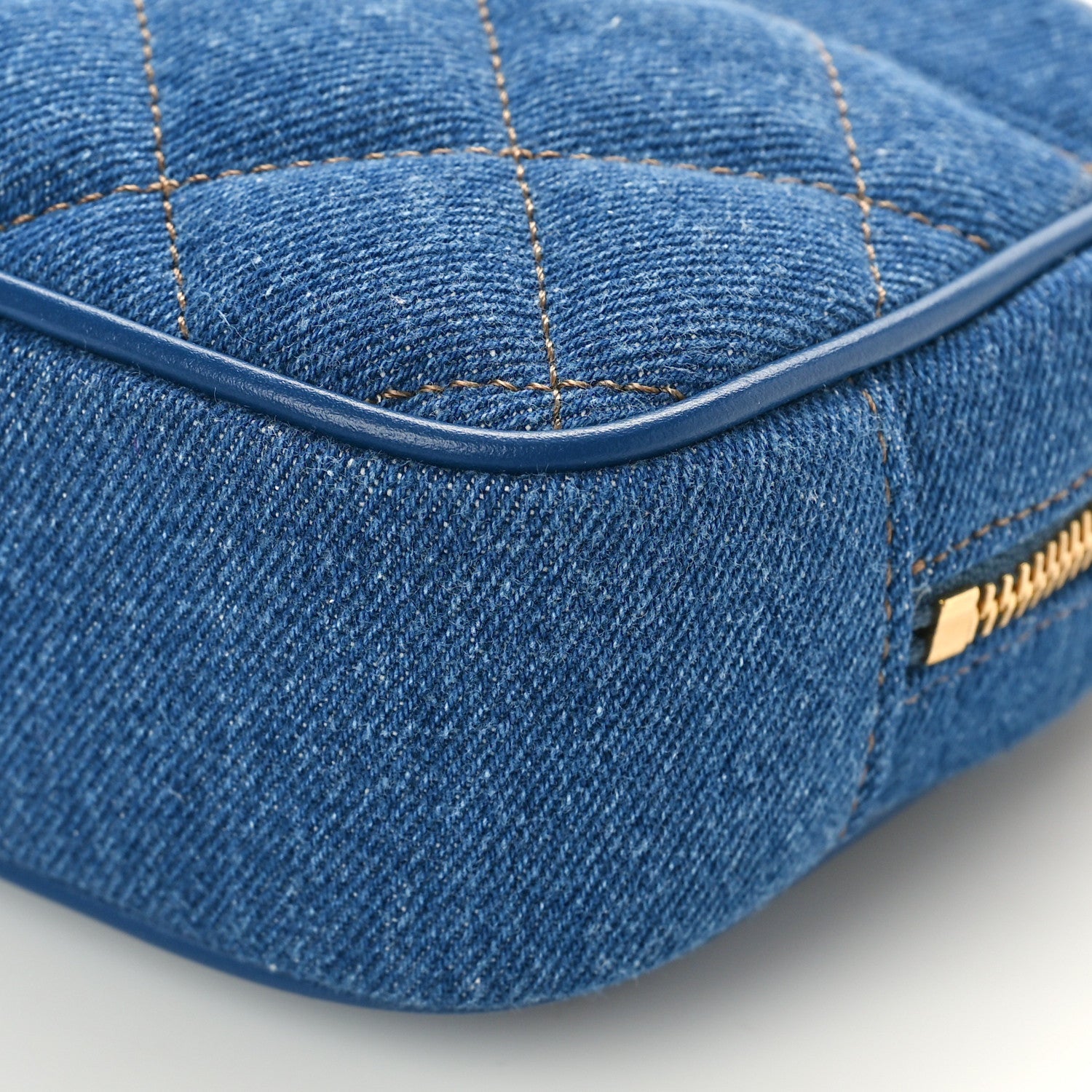 Versace Denim Quilted La Medusa Camera Bag Blue 10 of 10