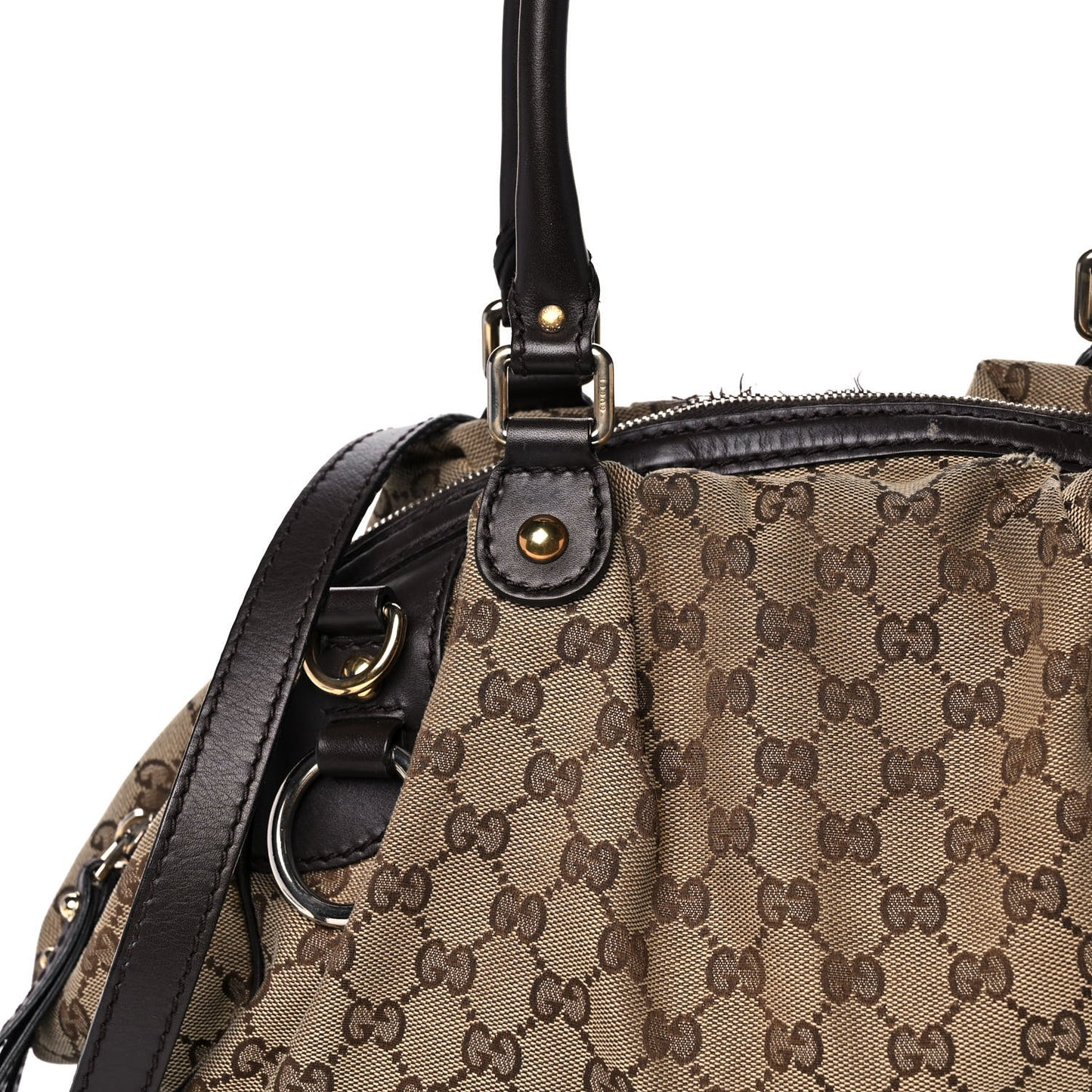 Monogram Medium Sukey Boston Bag Brown