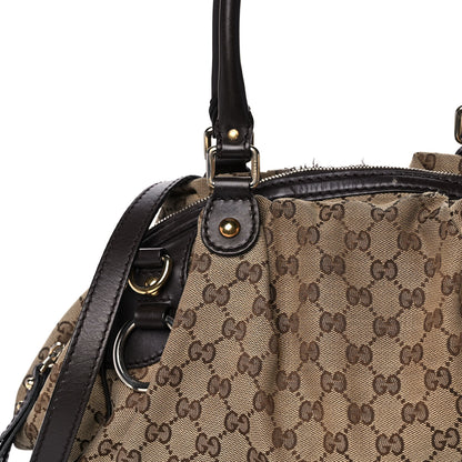 Gucci Monogram Medium Sukey Boston Bag Brown 9 of 14