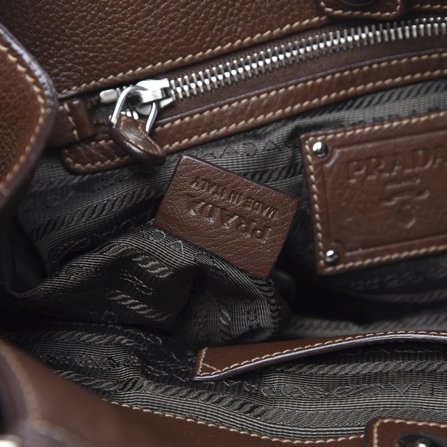 Prada Vitello Daino Shoulder Bag Bruciato 7 of 14