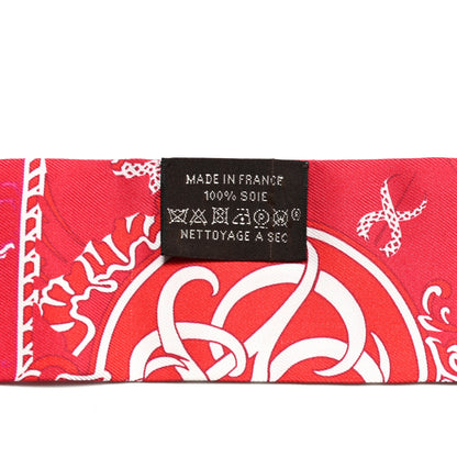 Hermes Silk Ex-Libris Twilly Fuchsia Rouge White 4 of 4