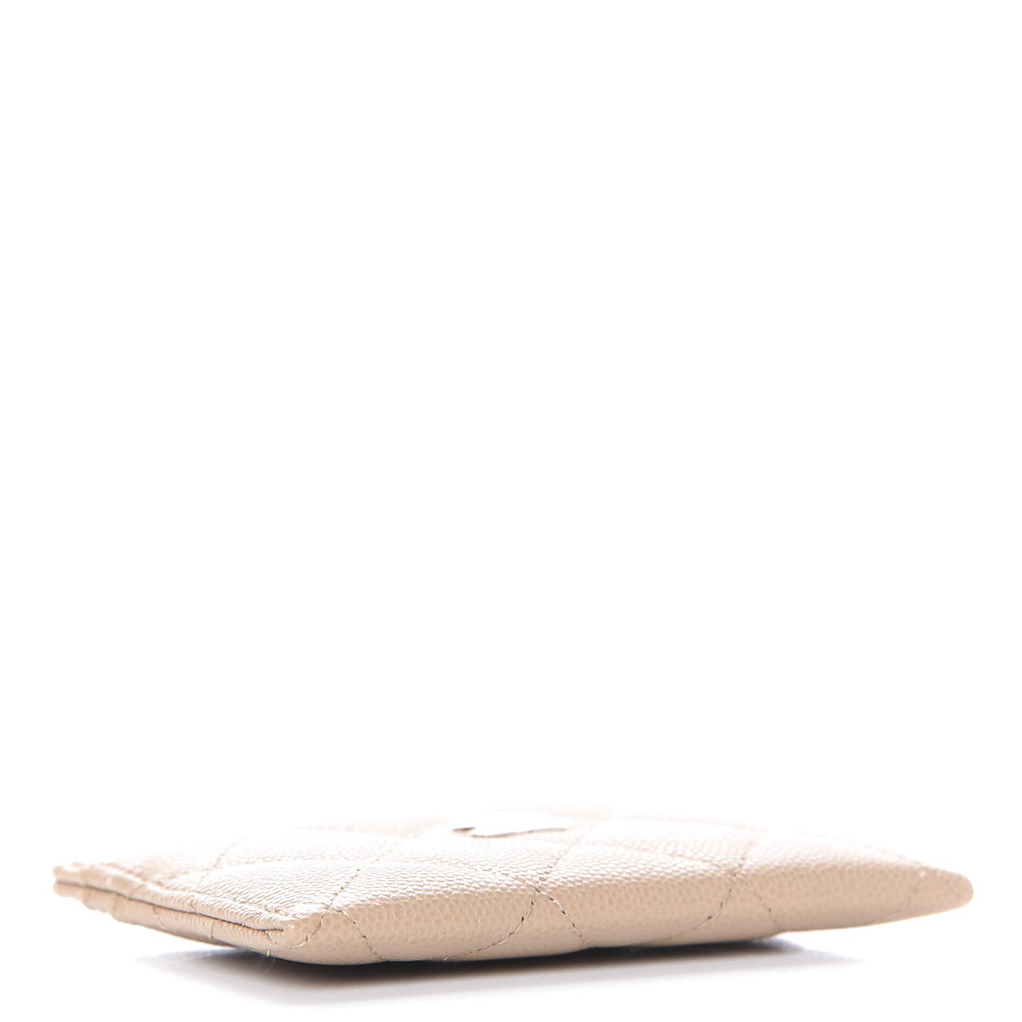 Caviar Quilted Card Holder Beige