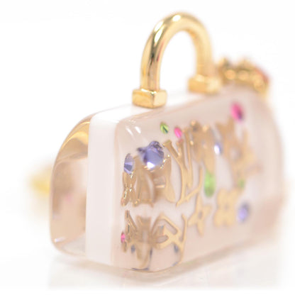 Louis Vuitton Resin Inclusion Speedy Bag Charm Key Chain Beige 3 of 5