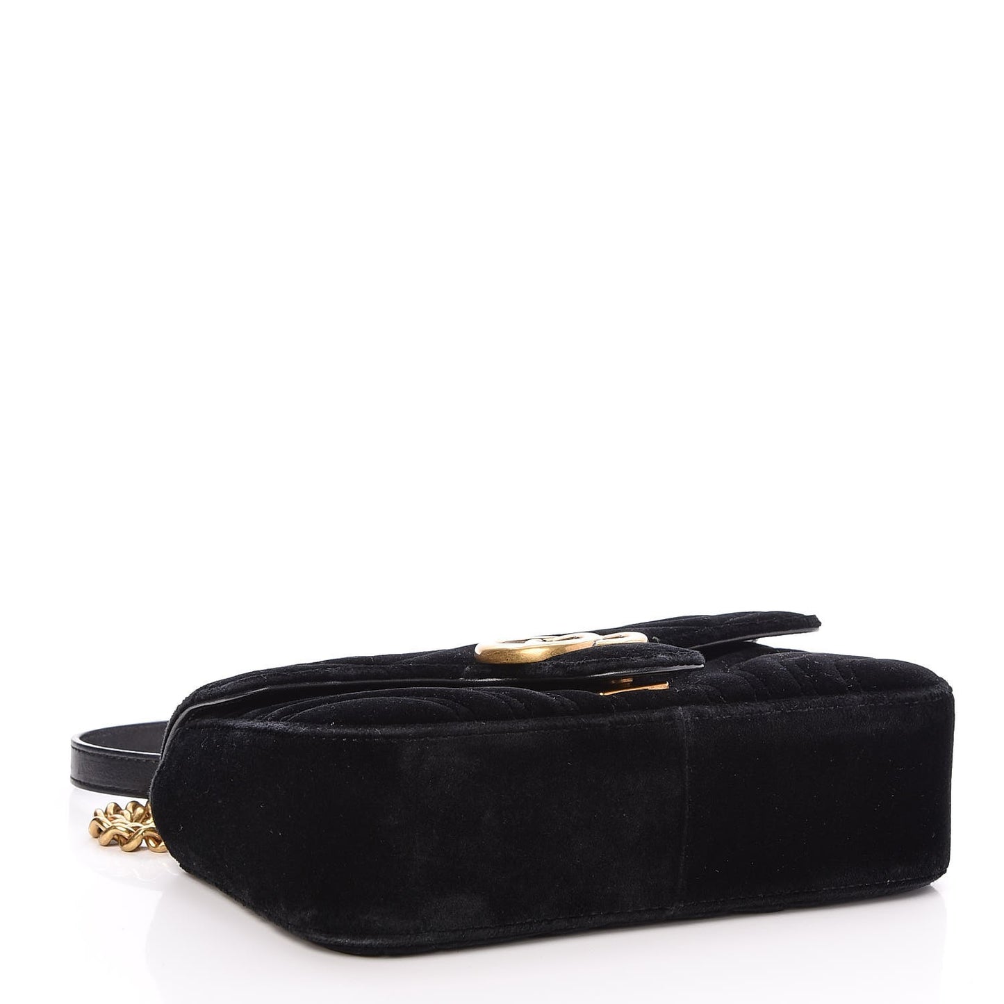Velvet Matelasse Mini GG Marmont Shoulder Bag Black